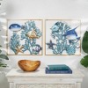 Set of 2 Metal Fish Wall Decors with Gold Frame and Coral Background Blue - Olivia & May: Coastal Iron Art for Living Room - 2 of 3