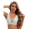 INSPIRE CHIC Women's Deep V Push Up Wirefree Seamless Mesh Plunge Bras Light and Breathable Minimizers - 4 of 4