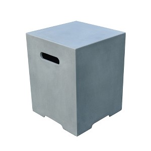 Elementi 20" Propane Tank Cover Concrete Hideaway Table for 20 lb Tank – Light Grey - 1 of 4