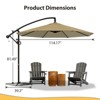 FONTOI 360° Rotation Outdoor Umbrella with Crank Handle, Rectangular Market Umbrella with 8 Ribs for Patio, Backyard, Brown, 114.17"*81.49"*114.17" - 3 of 3