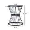 NAYSAYE Patio End Table Lassen 16 Inch Side Table with Hourglass Design for Outdoor Use, Black, 16.25"*16.25"*21" - 3 of 4