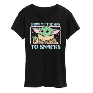 Women's - Star Wars - The Mandalorian Grogu The Way To Snacks Short Sleeve Graphic T-Shirt - 1 of 4