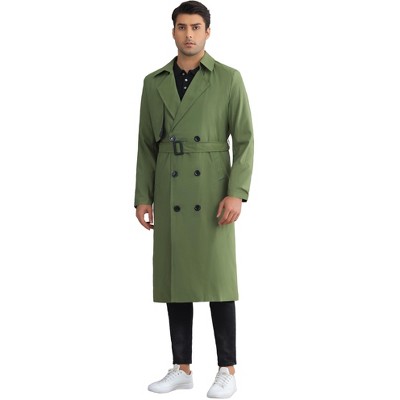 Lars Amadeus Men's Double Breasted Long Winter Classic Trench Coat with Belt