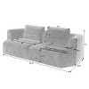 Modern Chenille Sectional Sofa with 2 Throw Pillows, Oversized 2-Seater Sofa, Small Sectional Couch for Living Room or Apartment–The Pop Home - 4 of 4