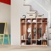 5-Section Wooden Cubbies for Storage, 48.4" High Plywood Cubby Shelf with Hooks, Storage Boxes & Lockable Wheels for Preschool, Classroom - 3 of 4