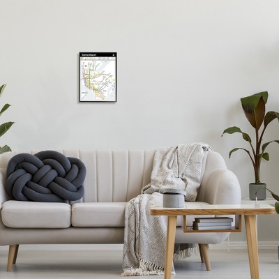 New York City Subway Map Print in Black Frame, 11 x 14