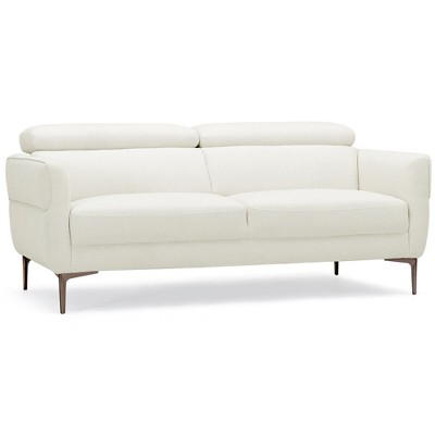 Tangkula Modern Loveseat 72.5" Fabric Sofa Couch w/ Adjustable Headrest & Metal Legs