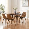 Art Leon Mid-century Modern Faux Leather Swivel Dining Chair, Set of 2 - 2 of 4
