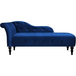 Whizmax Modern Armless Chaise Lounge with Solid Wood Legs, Upholstered Sofa Recliner Lounge Chair for Bedroom Living Room Office Room - 1 of 4