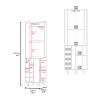 BDELITE Corner Bar Cabinet with Four Shelves, Ten Wine Bottle Cubbies and Stemware-17.7*17.7*70.8 Inch, White - 3 of 4