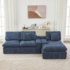 VASIP 107" Cloud Sectional Sofa Plush Upholstered with Double-layer Cushion and Side Pockets,Free-combined Full-compressed for Living Room,Red - 4 of 4
