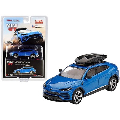 Lamborghini Urus with Roof Box Blue Eleos Metallic Limited Edition to 2400 pcs 1/64 Diecast Model Car by True Scale Miniatures