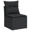 vidaXL 5 Piece Patio Sofa Set with Cushions Brown and Red Poly Rattan - Without Table - 4 of 4