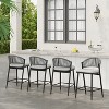 Christopher Knight Home Debra Outdoor 26" Metal and Rattan Counter Stools with Scallop-shaped Backrest (Set of 4) - 2 of 4