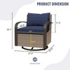 YARDSIGHT Outdoor Swivel Rocker Patio Set ¨C Rattan Chairs with Cushions & Stainless Steel Armrest Frames Ideal for Garden, Backyard, Porch - 3 of 4