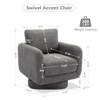 MAYEERTY Swivel Accent Chairs for Living Room, 32Inches Wide Upholstered Armchair with Plush Back Pillow, Modern Sofa Corner Barrel Chair- Beige - 2 of 4