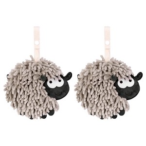 REGALWOVEN Cute Sheep Shape Chenille Soft Absorbent Hand Towels 2 Pcs - 1 of 4
