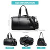 Generic Leather Duffle Bag for Men Small Weekender Gym Bag Black Leather Duffe - 3 of 4