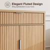 Fluted Sideboard Buffet Cabinet, Natural Credenza Storage Cabinet, Wood Accent Table Coffee Bar Station - 4 of 4