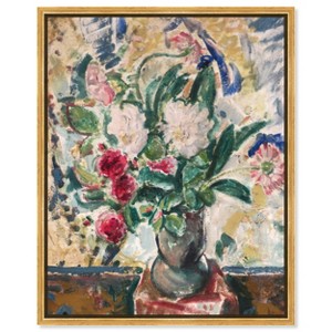Art Remedy Alfred Henry Maurer - Flowers in a Vase Vintage Classic Roses Wall Art Framed - 1 of 4