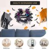 22'' Halloween Skeleton Wreath with Lights - Spooky Front Door Wreath, Adorned with Black/Blue/Purple Flowers - Ideal Indoor Decoration - 3 of 4