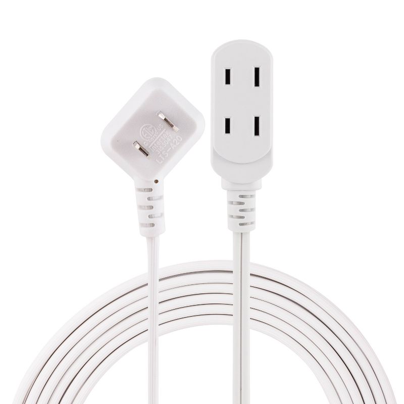 Philips 15&#39; 3-Outlet Polarized Extension Cord Indoor White, 1 of 9