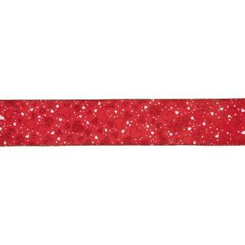 Northlight Red and White Hearts Valentine's Day Wired Craft Ribbon 2.5" x 10 Yards