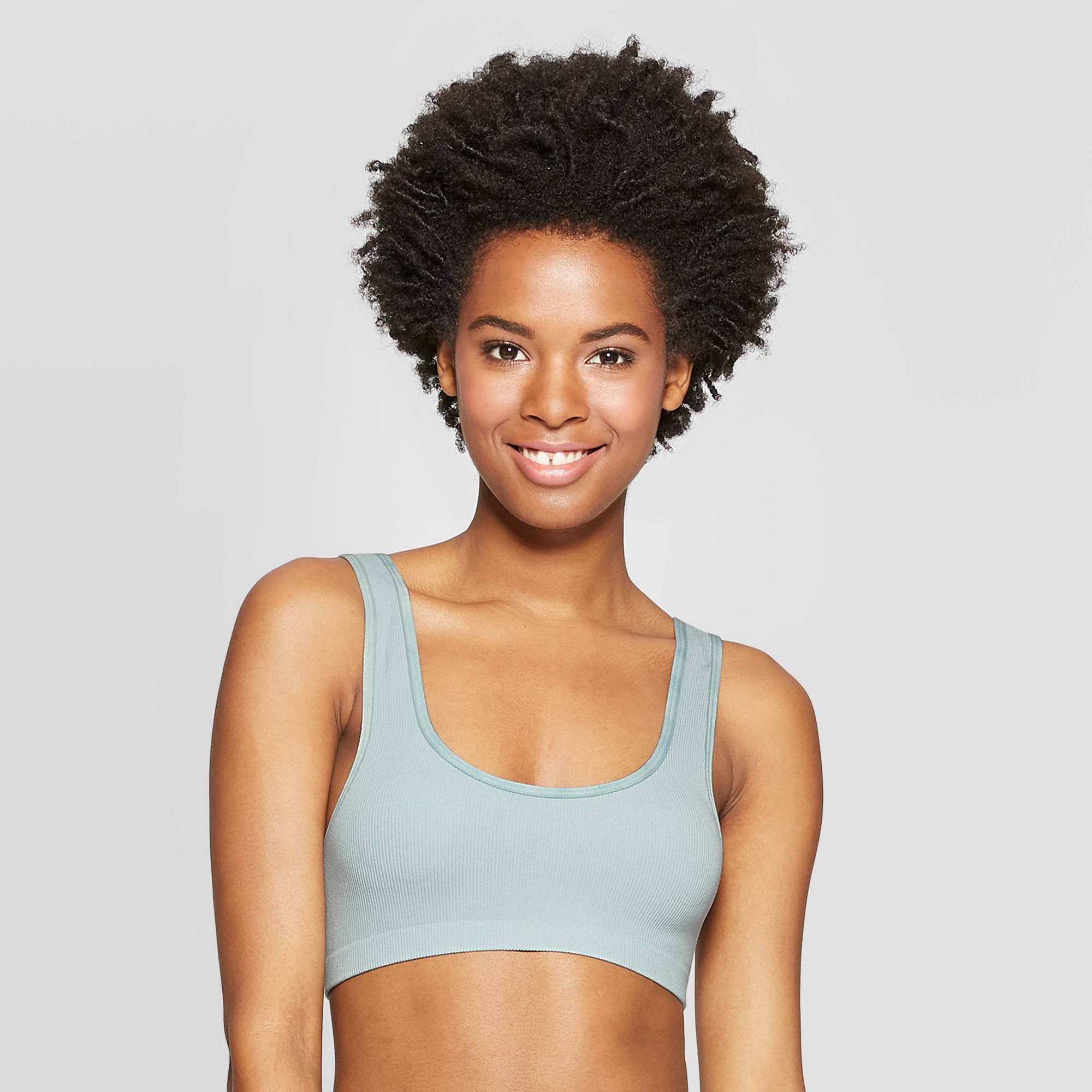 Women's Seamless Ribbed Cami Bralette - Colsie Blue Mist XL, Women's, Blue  Blue, by Colsie