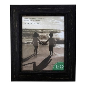 Northlight Rustic Weathered Picture Frame with Easel Back - for a 8" x 10" Photo - 13" - Black - 1 of 4