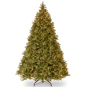 National Tree Company 10 ft Pre-lit 'Feel Real' Artificial Giant Downswept Christmas Tree, Green, Douglas Fir, White Lights, Includes Stand - 1 of 4
