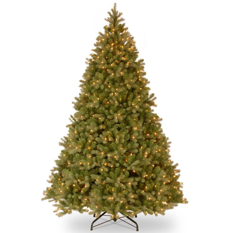 National Tree Company 10 ft Pre-lit 'Feel Real' Artificial Giant Downswept Christmas Tree, Green, Douglas Fir, White Lights, Includes Stand, 1 of 8