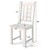 ADILE Wooden Dining Chairs Set of 2, Kitchen Chairs w/Rubber Wood Frame & Leaf-Shaped High Back, White - 3 of 3