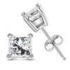 Haus of Brilliance Silver 1/4 Cttw Princess-Cut Diamond Solitaire Stud Earrings - 3 of 4