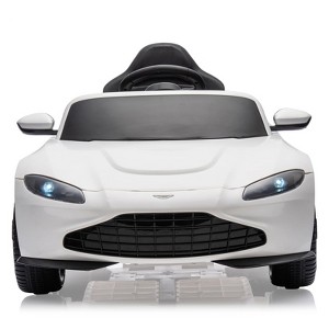 12V Ride on Sports Car for Kids, Licensed Aston Martin Battery Powered Car Toddles, Ride on Toy with RC, Horn, Soft Start - 1 of 4