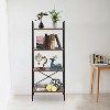 Slickblue 4-Tier Wood & Steel Organizer, Multi-Use Storage Shelf, Room Shelf, Antique Wood, 22.05x12.8x57.48" - 2 of 4