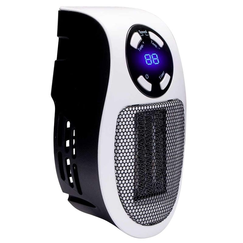 Brentwood 350 Watt Plug-In Wall Outlet Personal Space Heater in White, 3 of 6
