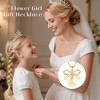 Turandoss Dainty Gold Initial Necklace for Girls Women, Bowknot Disc Necklaces, Flower Girl Gift - Necklace Gifts for Little Girls from Bride, 16+2.5 - 3 of 4