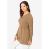 Jessica London Women's Plus Size Ribbed Baby Doll Tunic Sweater - 4 of 4
