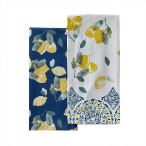 SKL Home By Saturday Knight Ltd Lemon Medallion Dish Towel - 2-Pack - 18X28", Green - 1 of 4