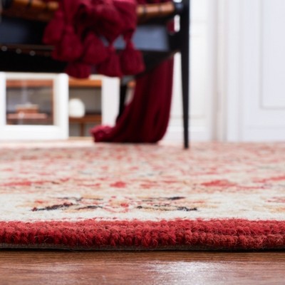 Chelsea Red and Ivory Hand-Hooked Wool Area Rug