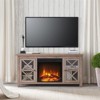 Gray Oak TV Stand with Log Fireplace Insert - Henn&Hart - 4 of 4