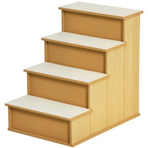 Skyzone Pet Stairs for Small Dogs & Cats Up to 66 lbs, 4-Step with Plush Cushioned Removable Cover, - 1 of 4