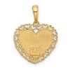 Black Bow Jewelry 14k Two Tone Gold Grandma Heart Frame Pendant, 18mm - 3 of 4