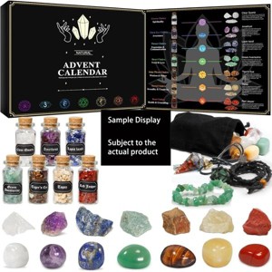 Adult Women's Crystal Advent Calendar 2025, 24 Day Countdown Therapeutic Healing Gemstone Advent Calendar, Natural Crystal Shards in a Bottle Gift Set - 1 of 4