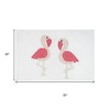 HomeRoots 32" Pink And White Cotton Flamingo Bath Rug - 3 of 4