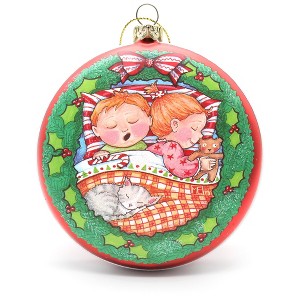 Mary Engelbreit Christmas Kids Glass Ornament - 1 of 3