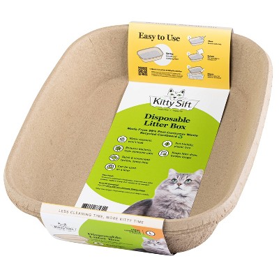 Kitty Sift Disposable Cat Litter Box - L - 3pk