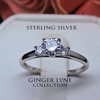 Nina Engagement Ring Womens Sterling Silver 3 Stone Cz Ginger Lyne Collection Size 12 - 2 of 4