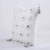 Boho Tufted Tassels Chenille Decorative Throw Pillow Covers, 18 x 18 Inches - 3 of 4