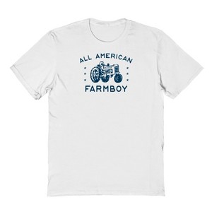 Rerun Island Men's All American Farmboy Short Sleeve Graphic Cotton T-Shirt - 1 of 2